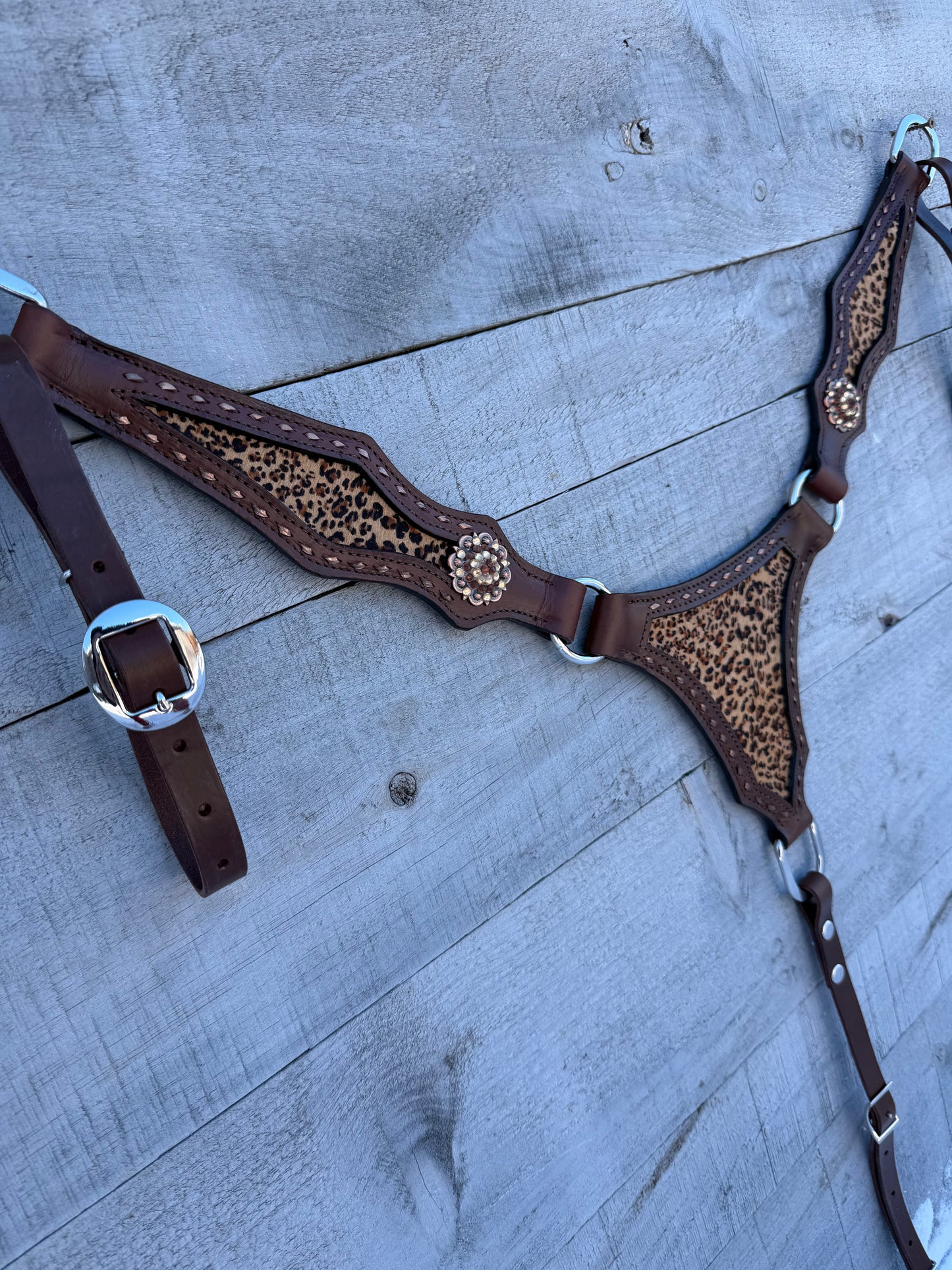 Cheetah Breastcollar Hair-On Hide