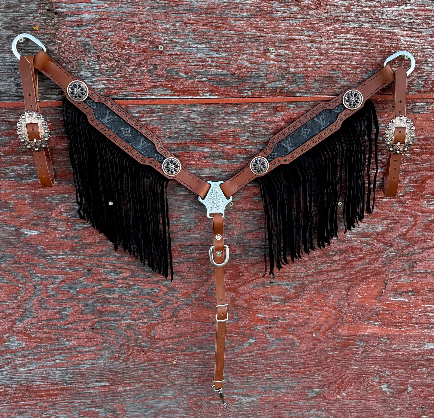 Black LV Fringe Breastcollar