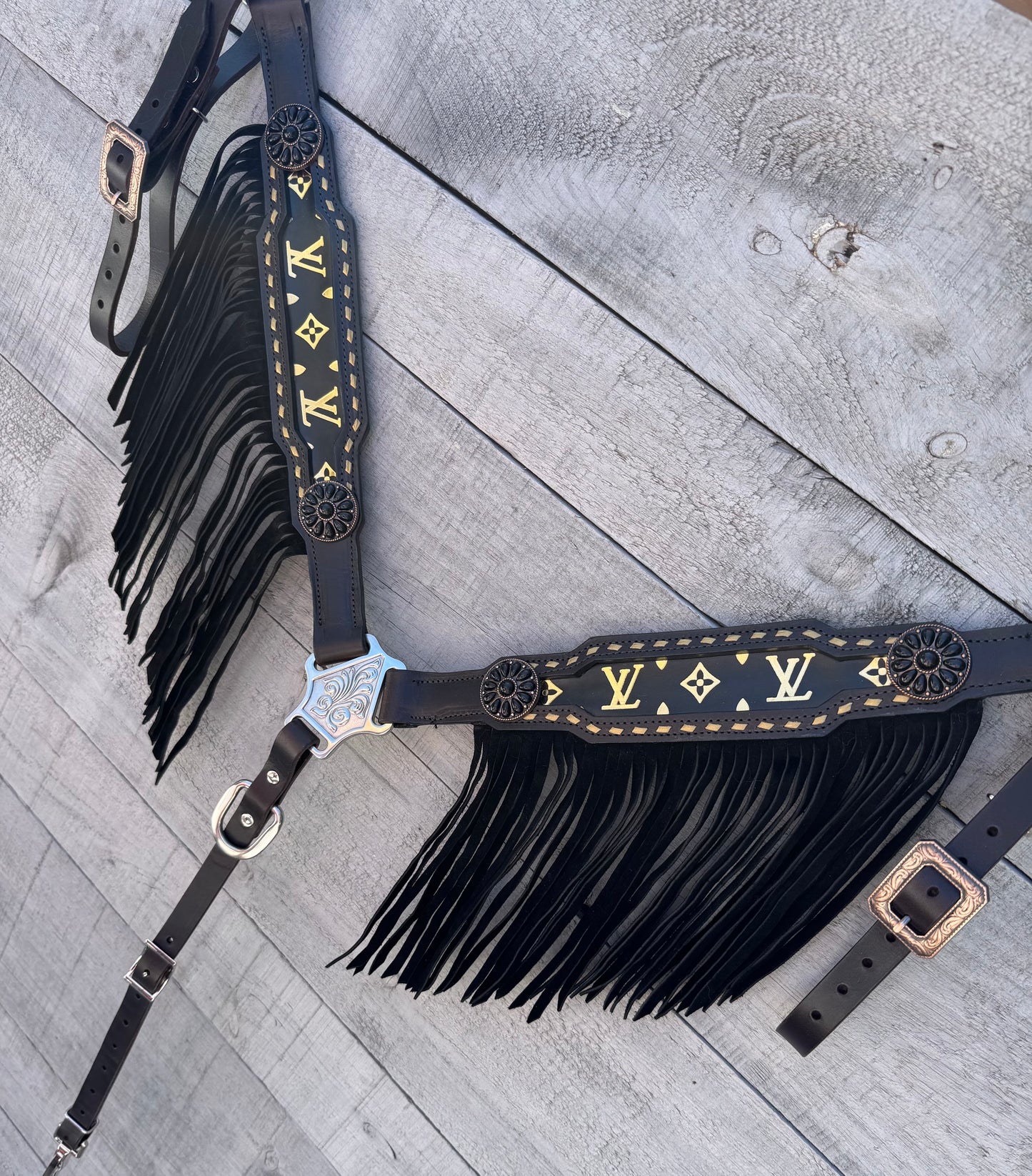 Black & Gold LV Breastcollar
