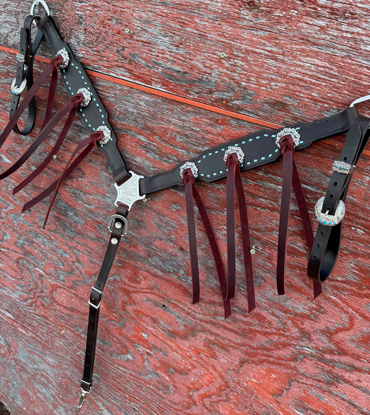 Ice Blue Buckstitch Breastcollar