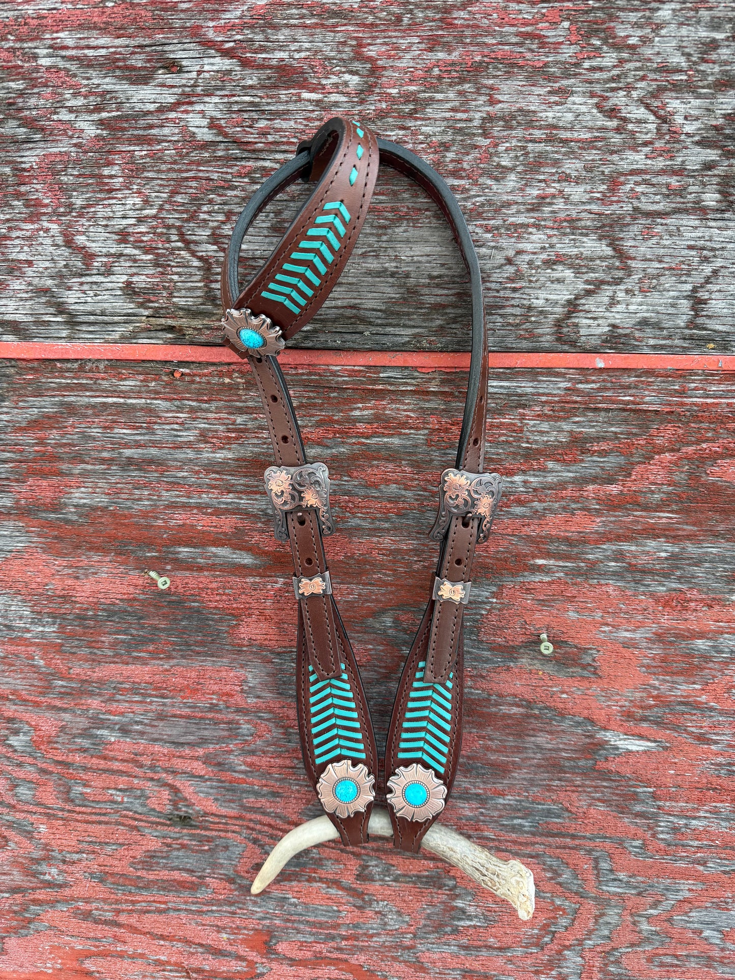 Turquoise Lace Headstall