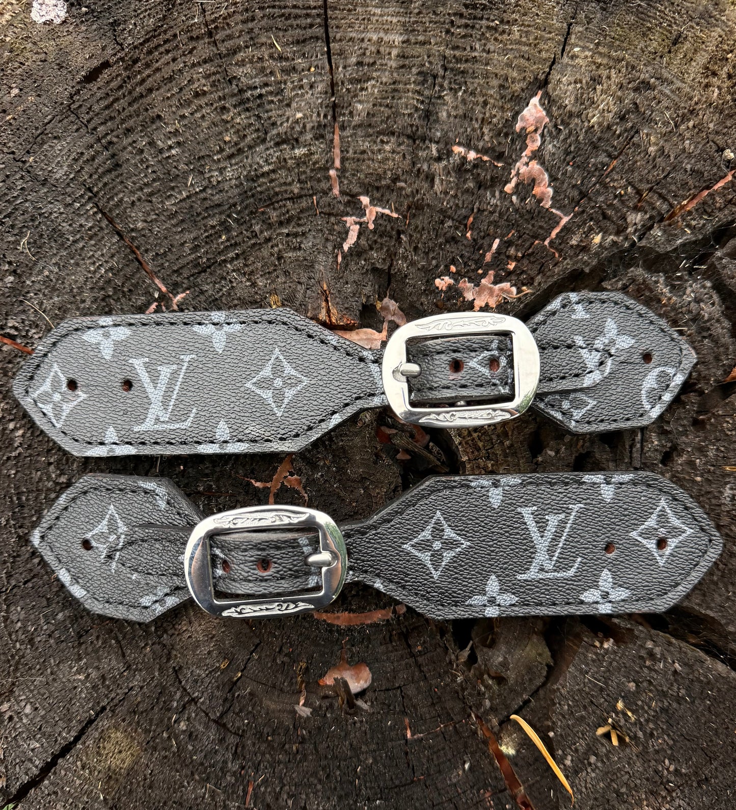 Black Designer Spur Straps