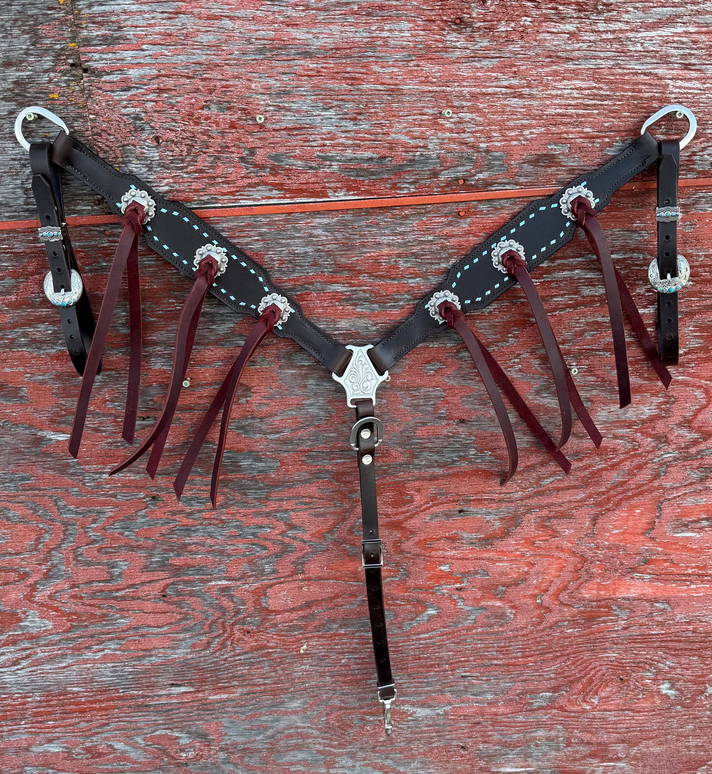 Ice Blue Buckstitch Breastcollar