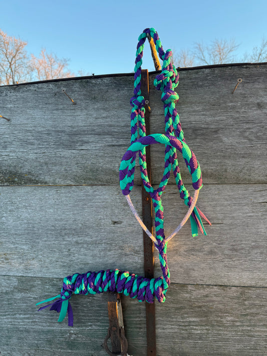 Turquoise/Purple Lariat Halter