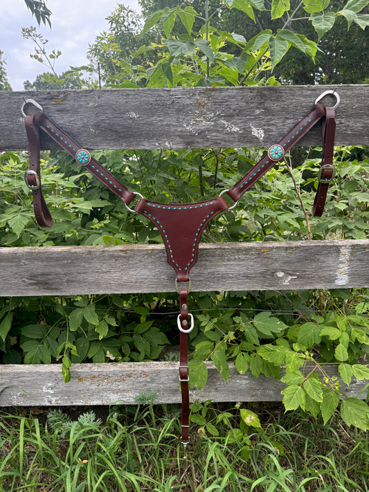 Turquoise Buckstitch Breastcollar