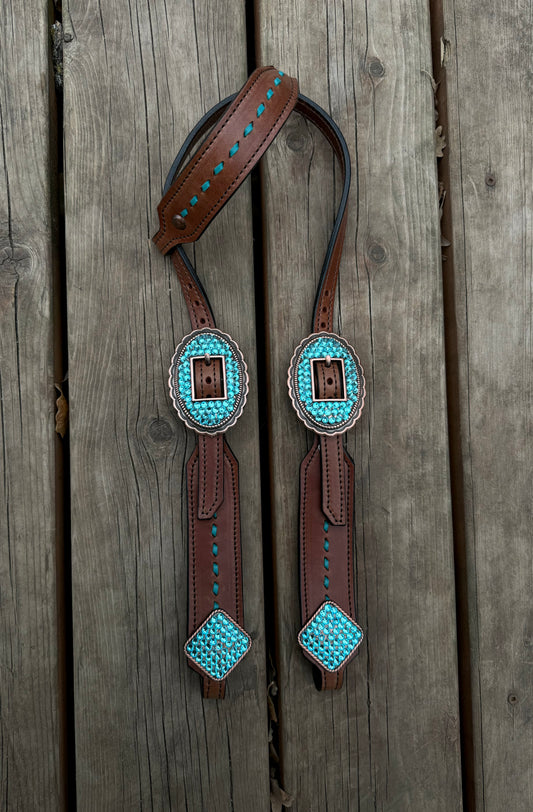 Turquoise Bling Headstall