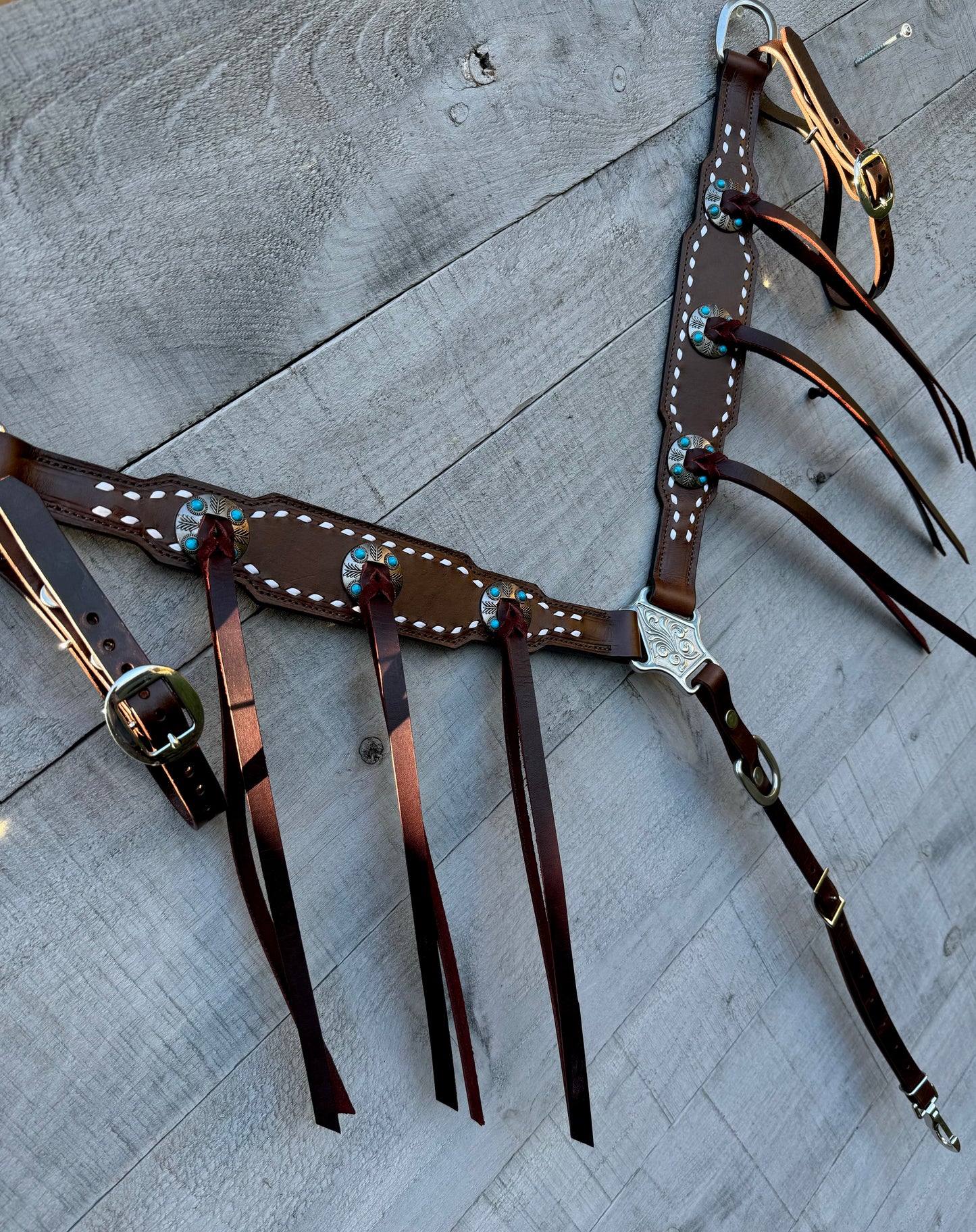 Turquoise Stone Fringe Breastcollar