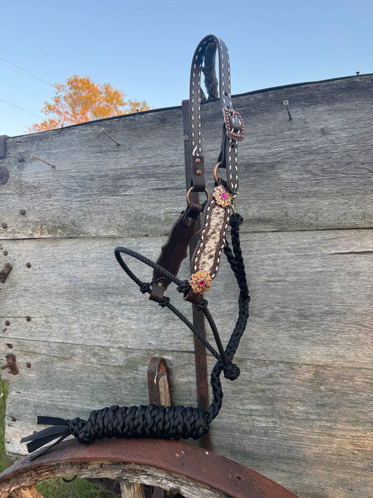 Cowhide Hybrid Halter