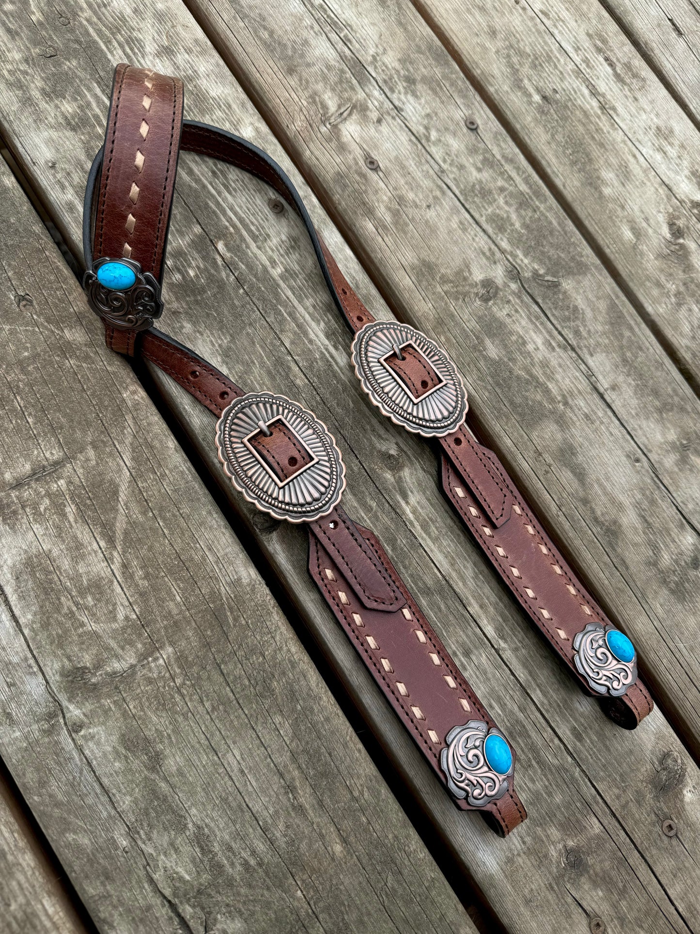 Short Cheek “Copper Swirl” Headstall