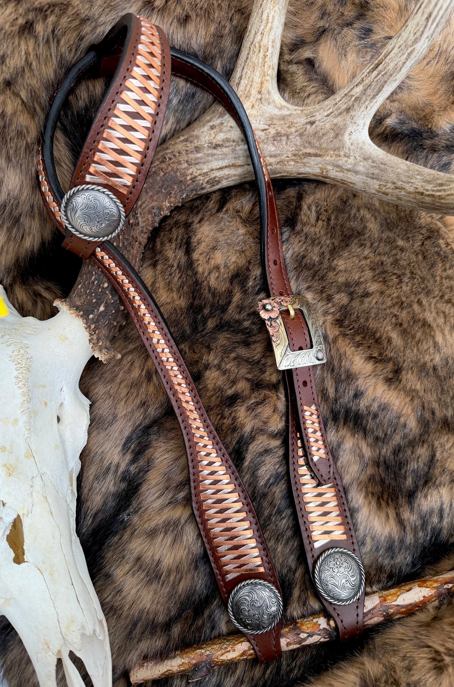 Pearl Stone Lace Headstall