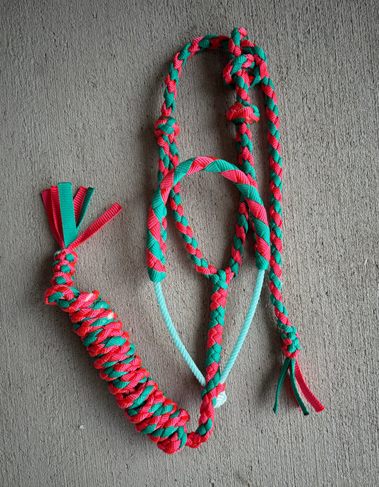 Turquoise/Pink Lariat Halter