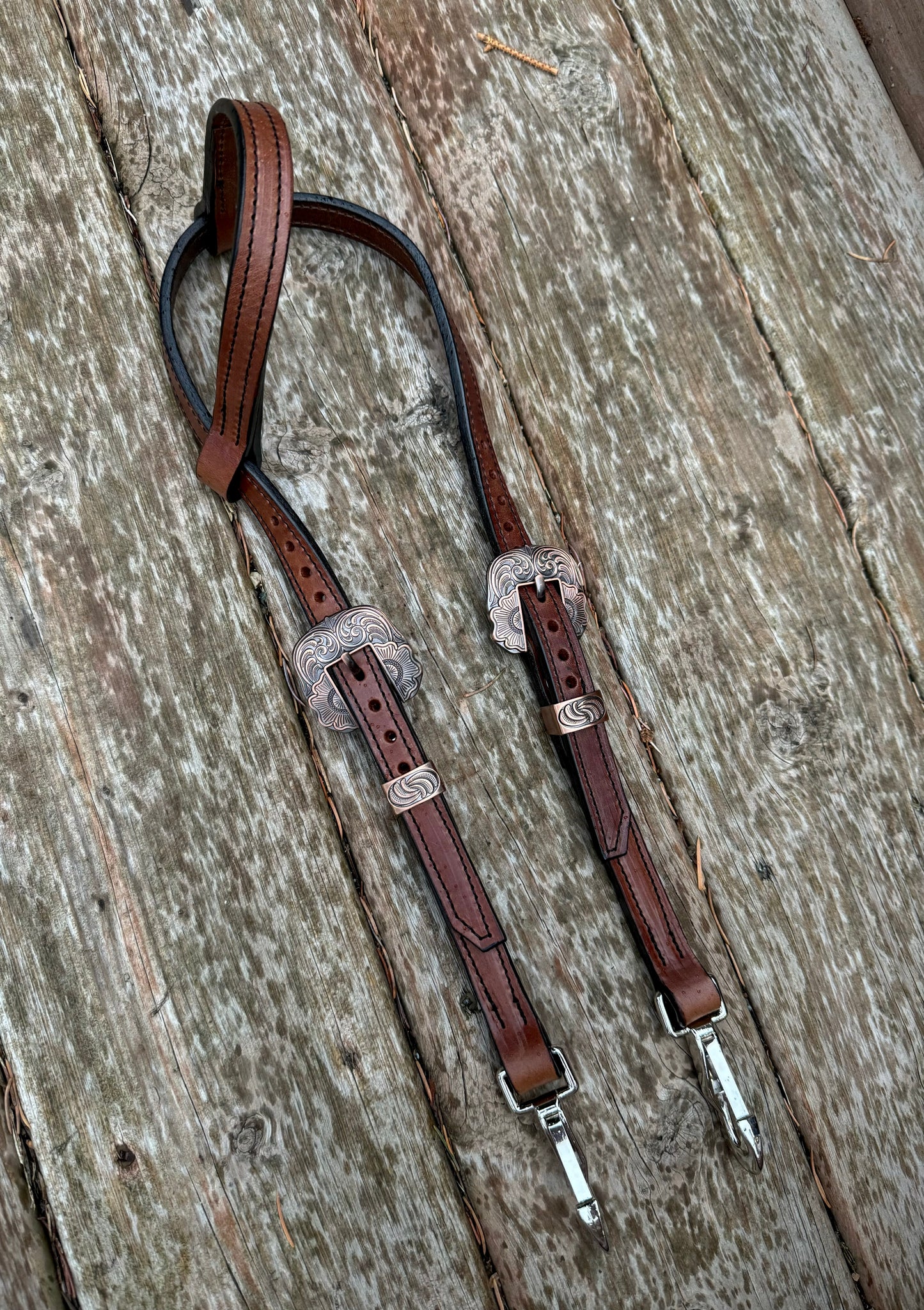 Floral Engraved Quick Change Headstall