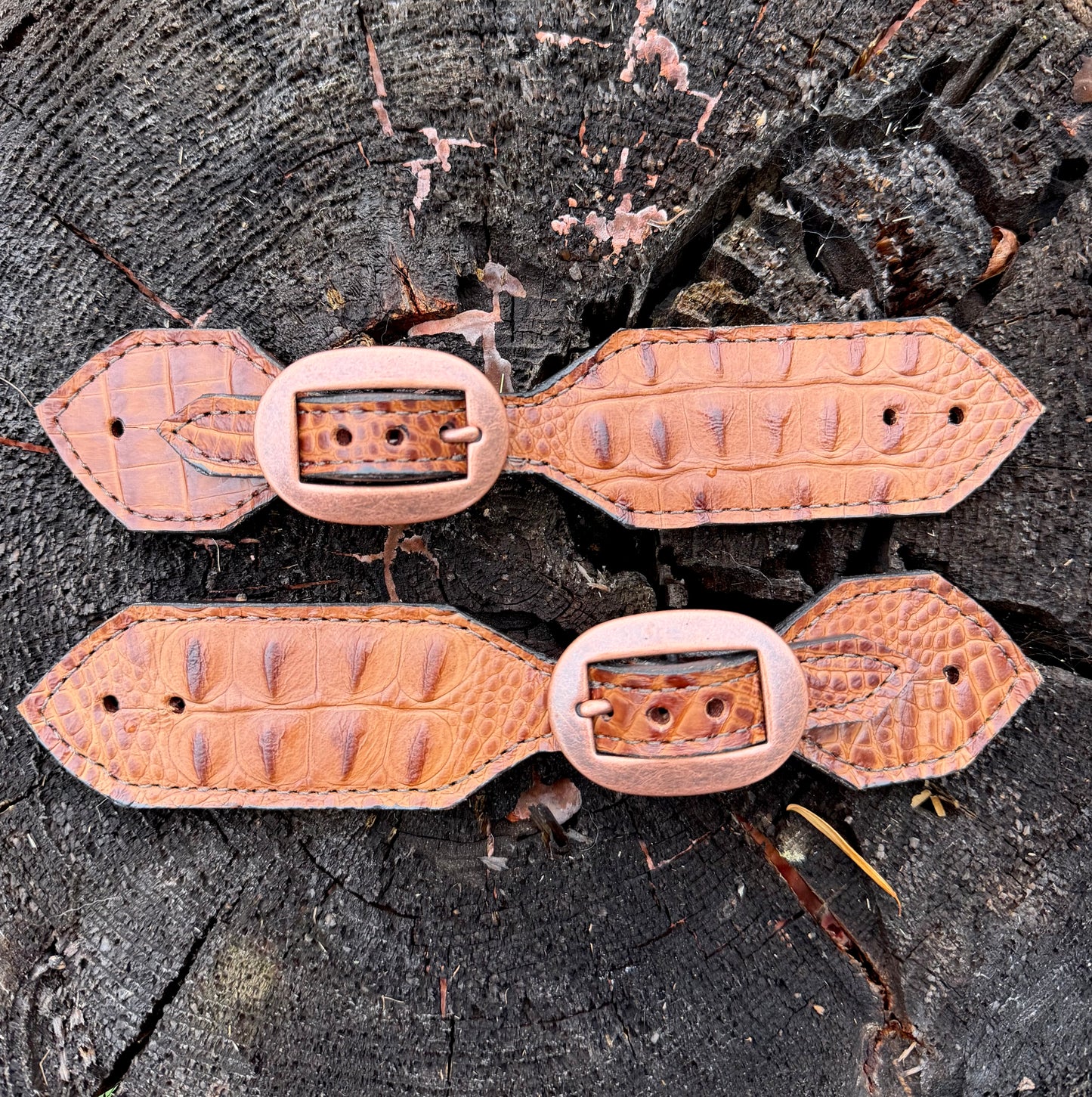 Tan Gator Spur Straps