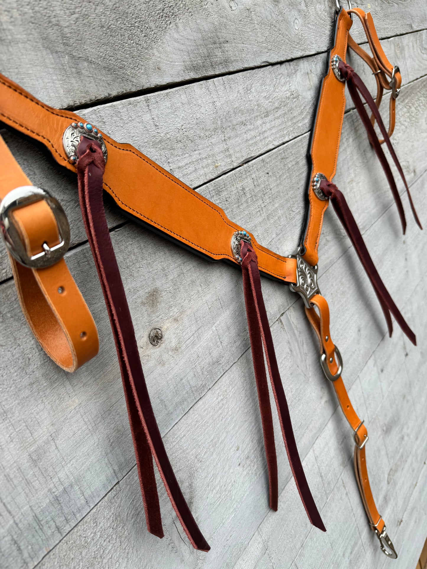 Golden Breastcollar W/ Latigo Strings