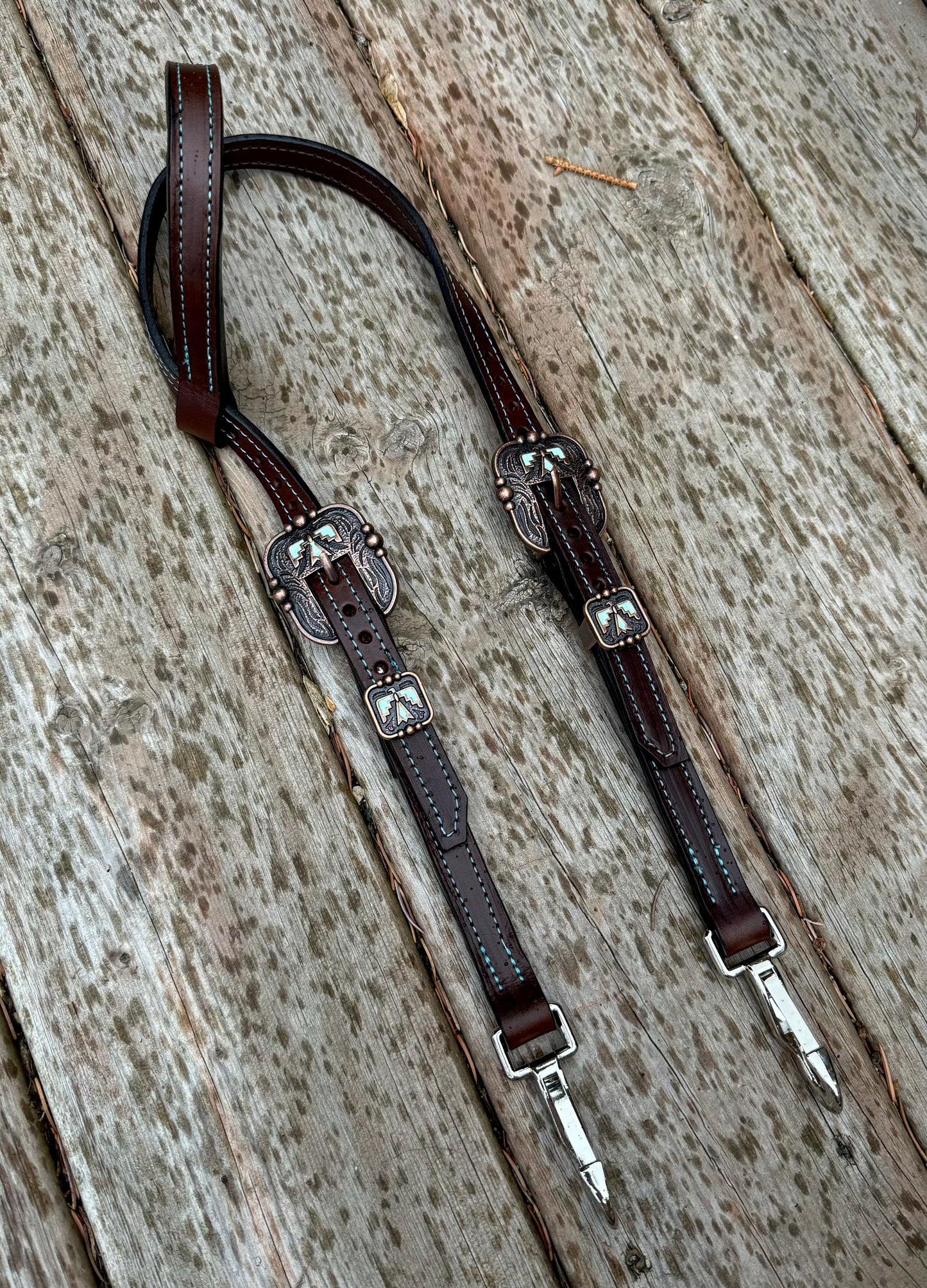 Turquoise Thunderbird Quick Change Headstall