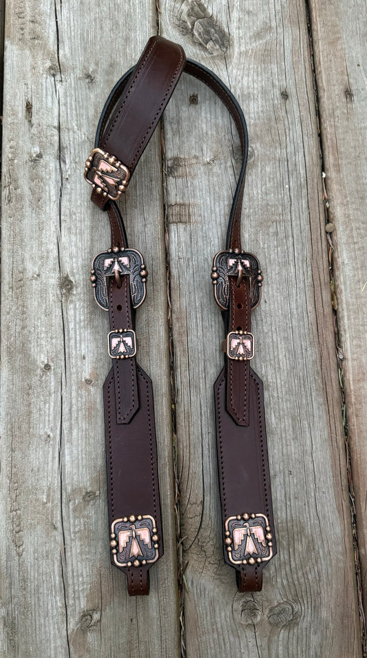 Pink Thunderbird Short Cheek Headstall