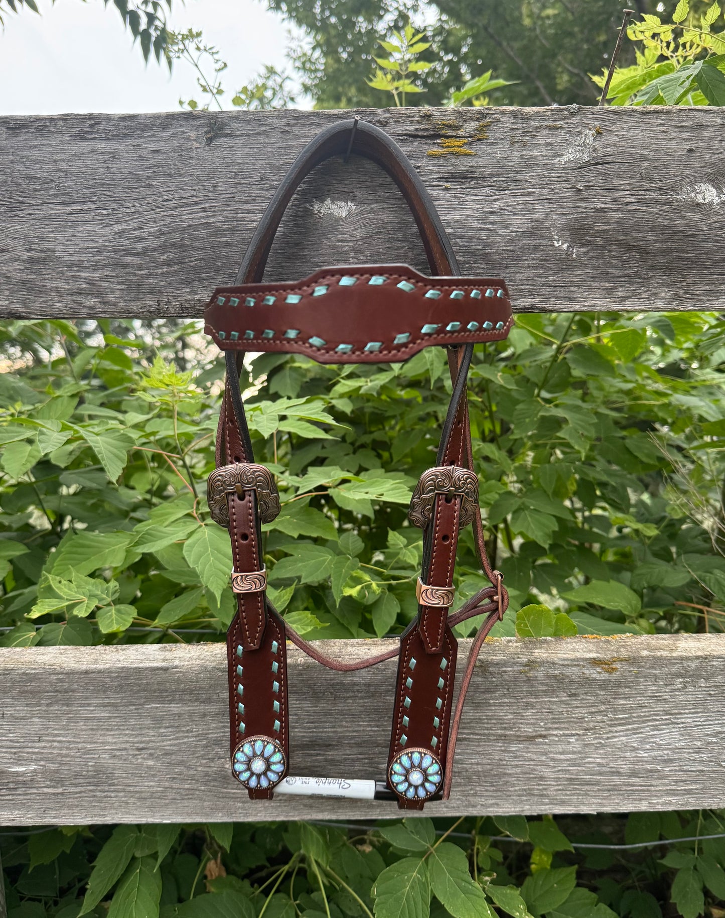 Ice Blue Browband Headstall