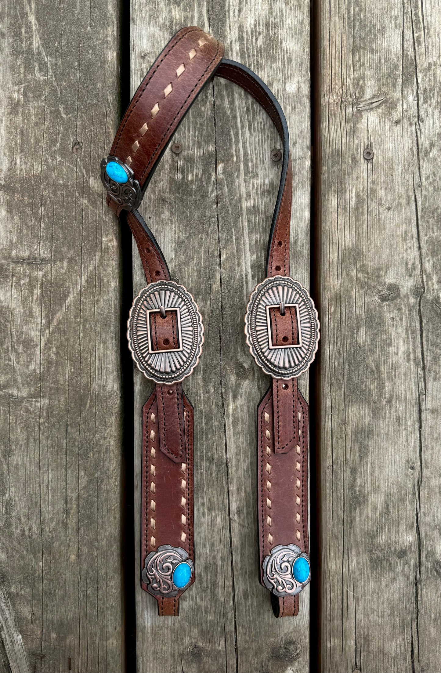 Short Cheek “Copper Swirl” Headstall