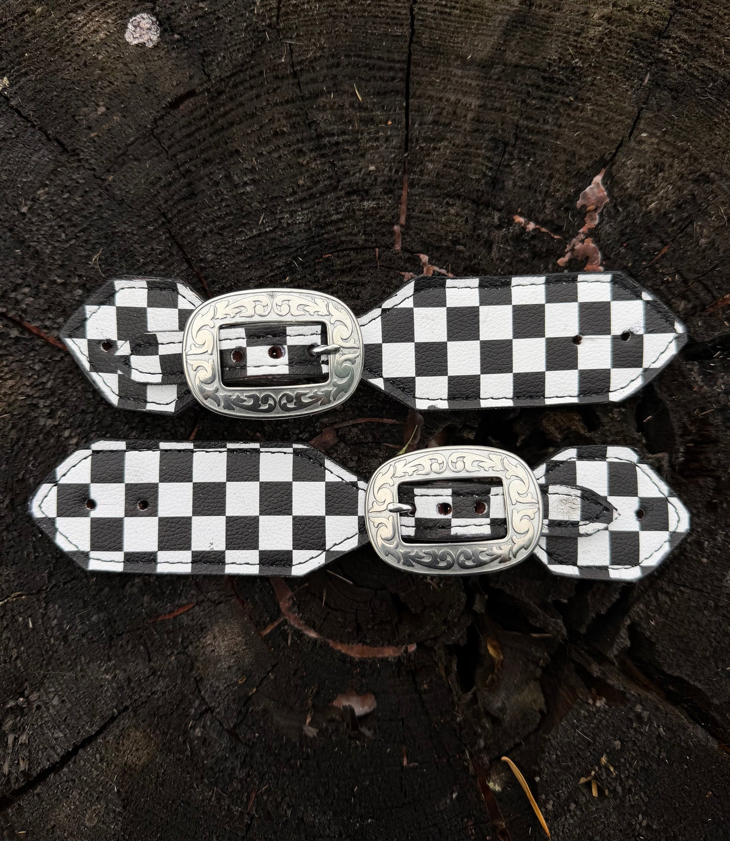 Checkered Spur Straps