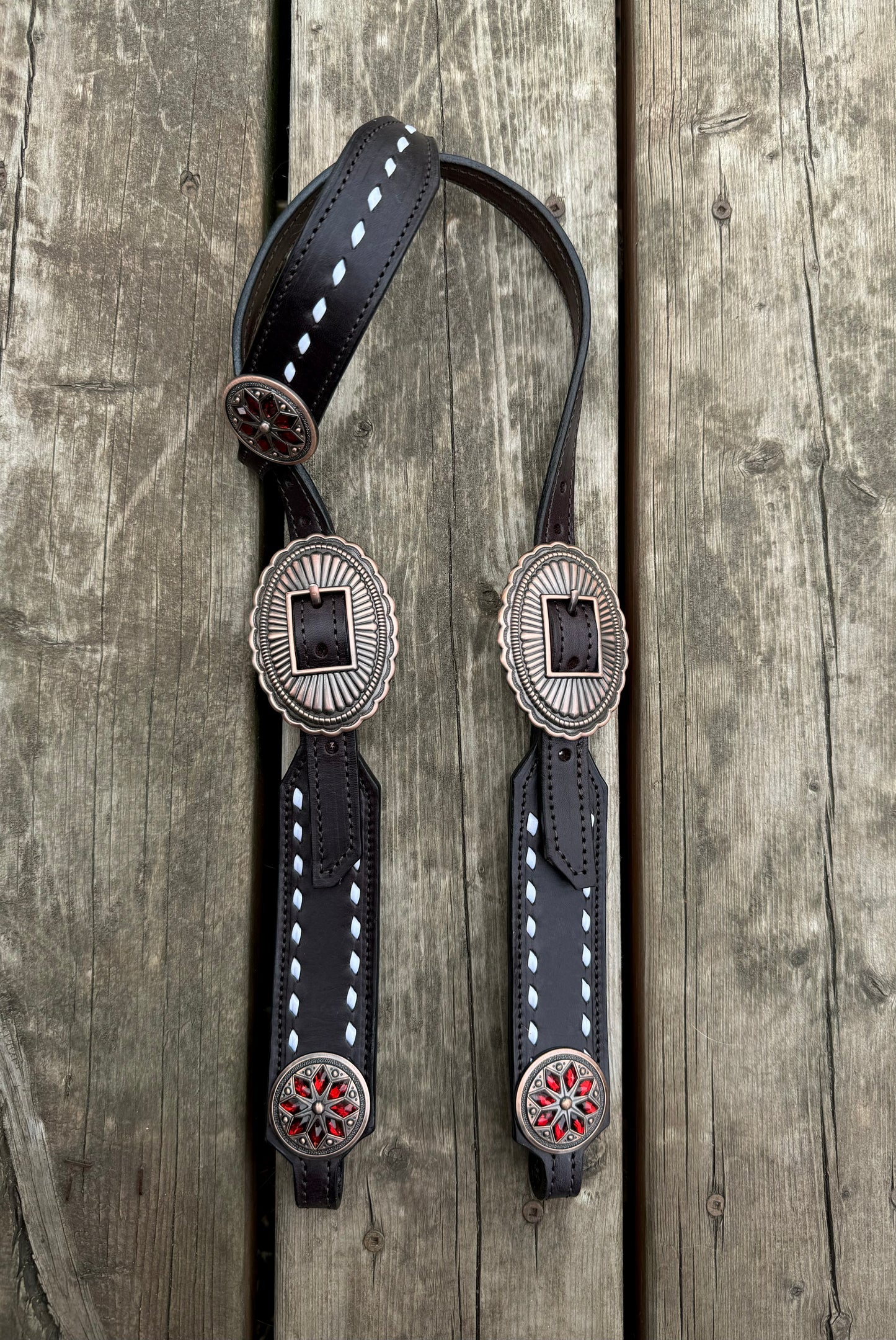 Short Cheek “Red Stone” Headstall