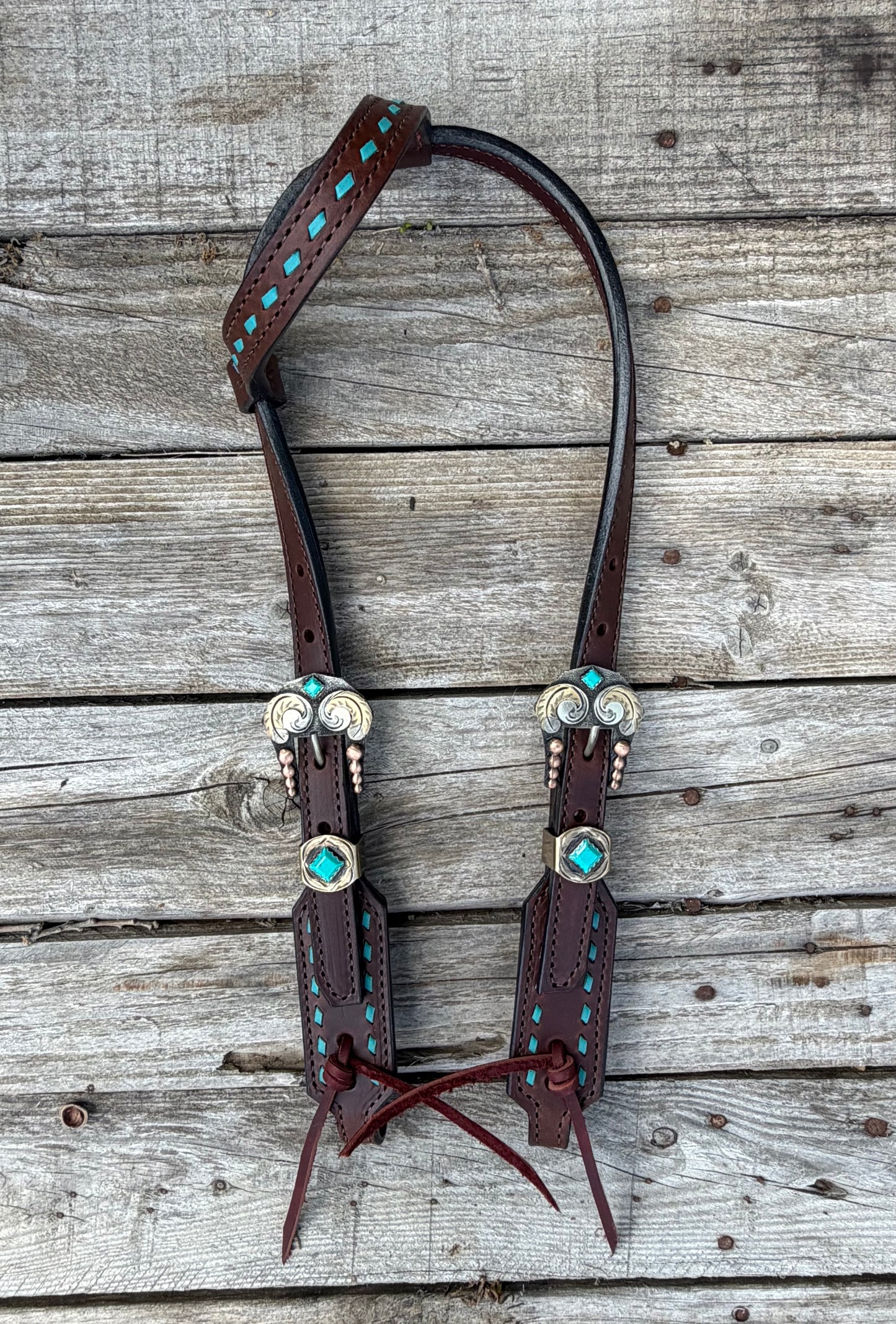 Turqouise Swirl Short Cheek Headstall