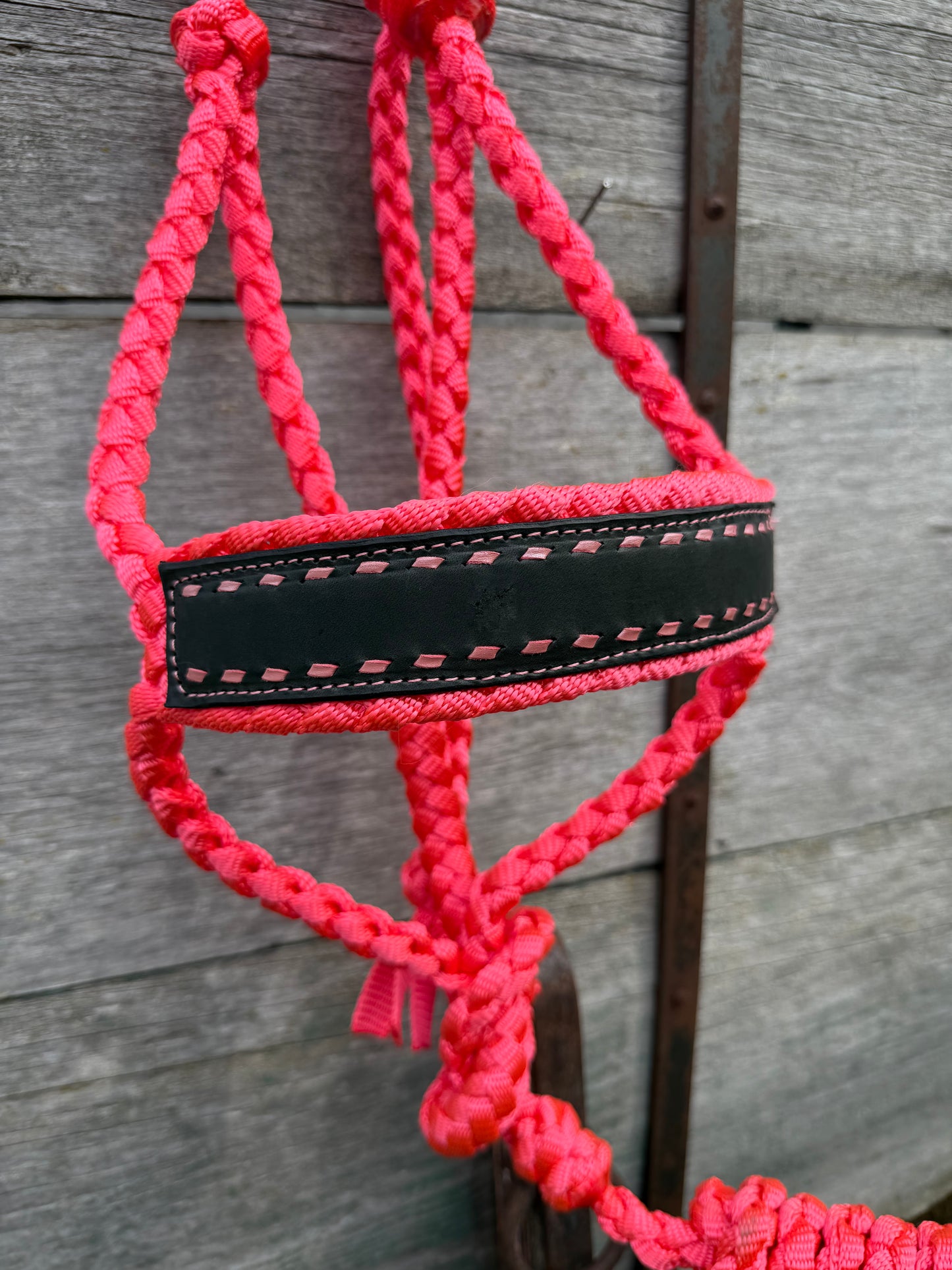 Pink Buckstitch Halter