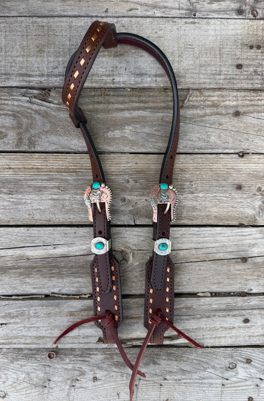 Feather Dot Short Cheek Headstall