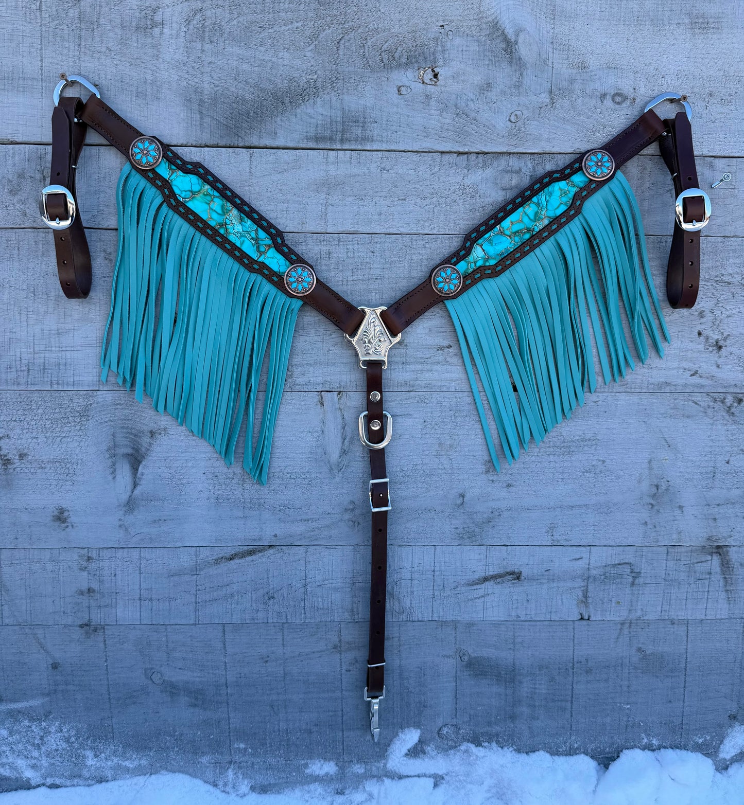 Turquoise Stone Fringe Breastcollar