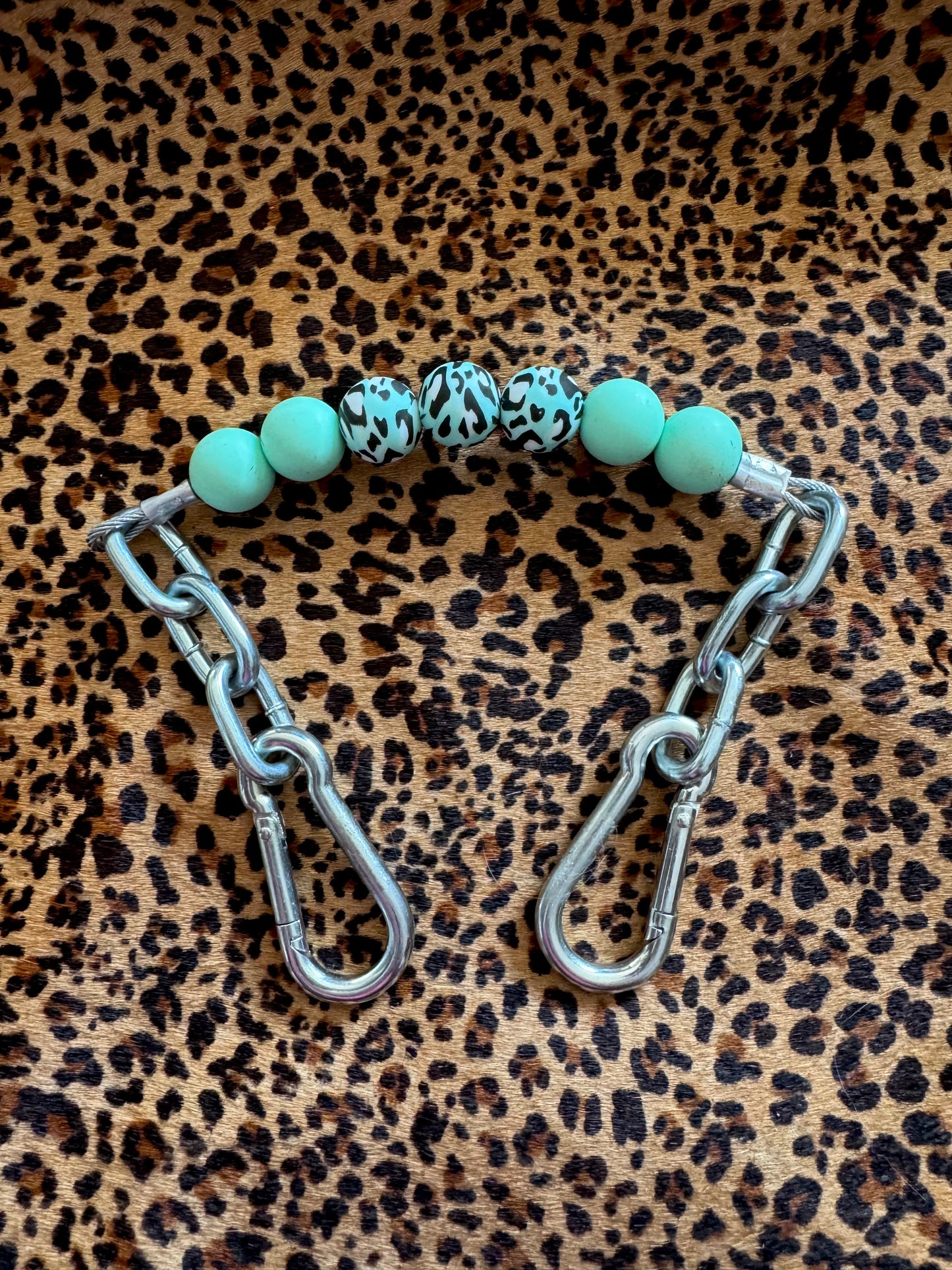 Turquoise Cheetah Chinstrap