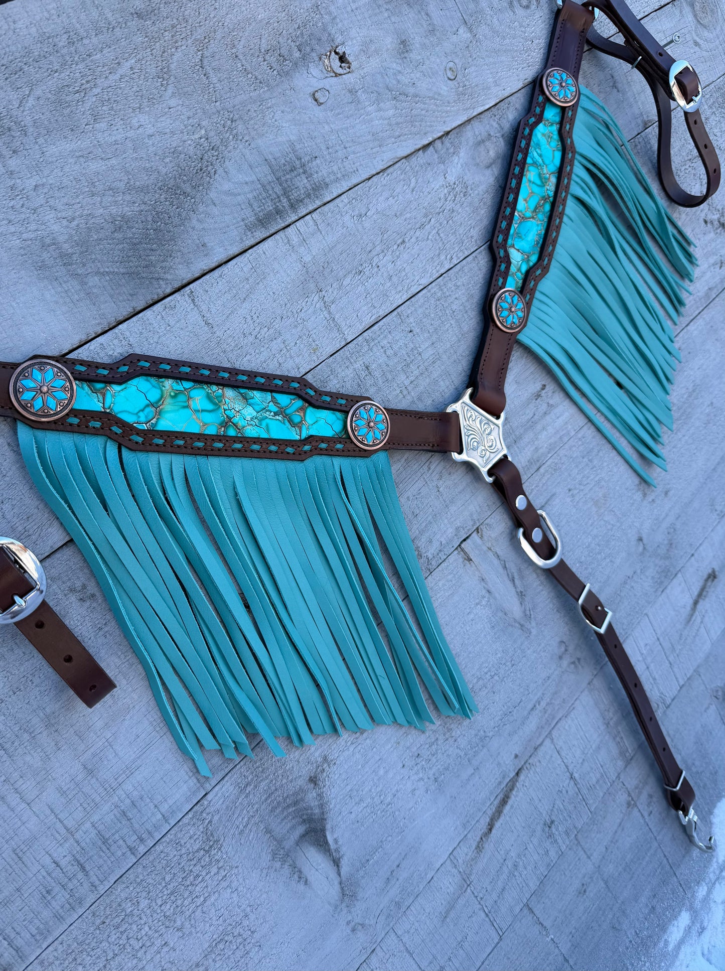 Turquoise Stone Fringe Breastcollar