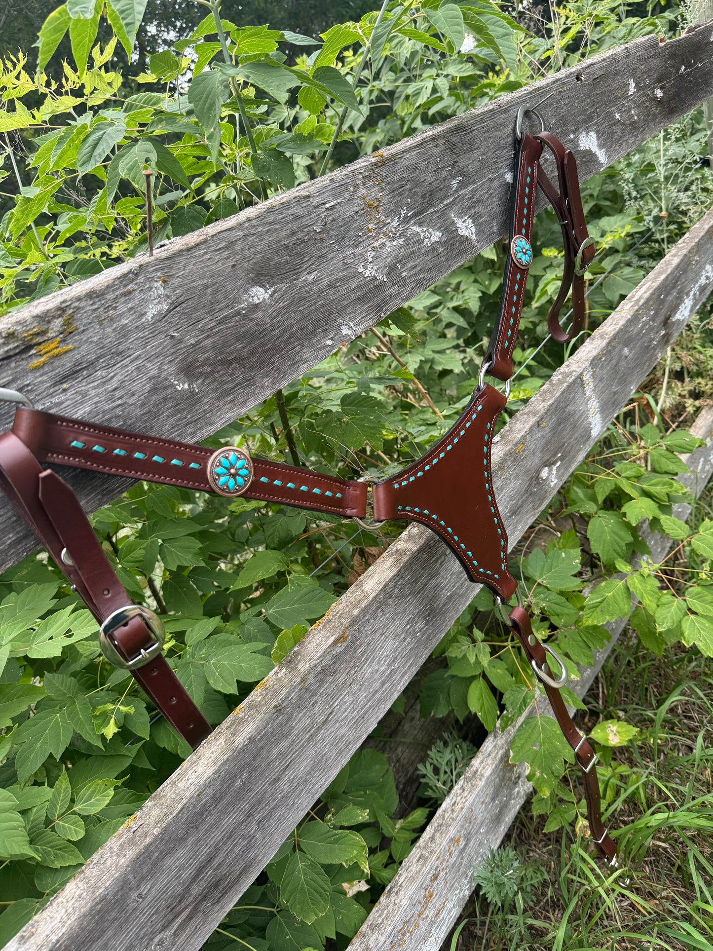 Turquoise Buckstitch Breastcollar