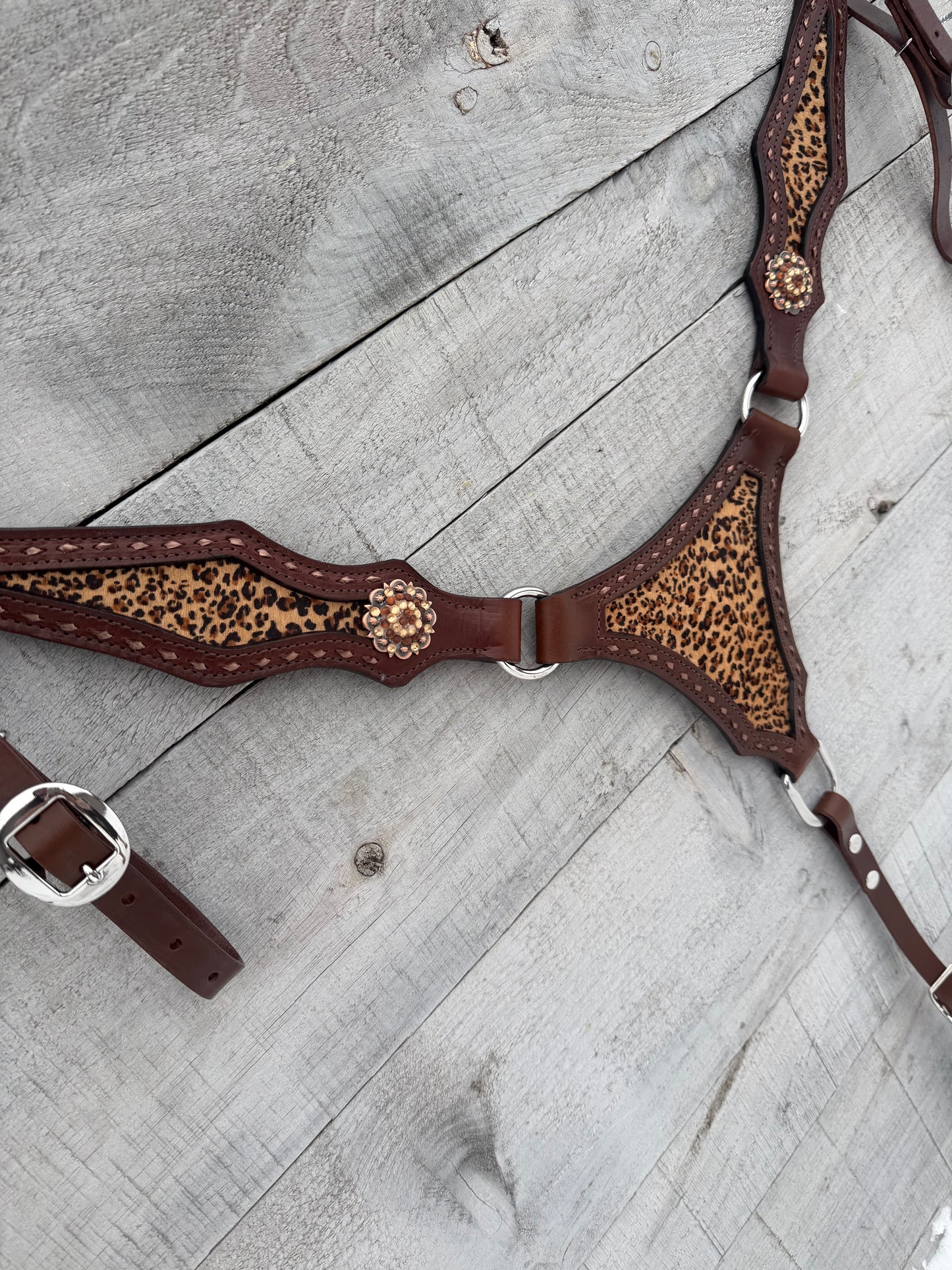 Cheetah Breastcollar Hair-On Hide