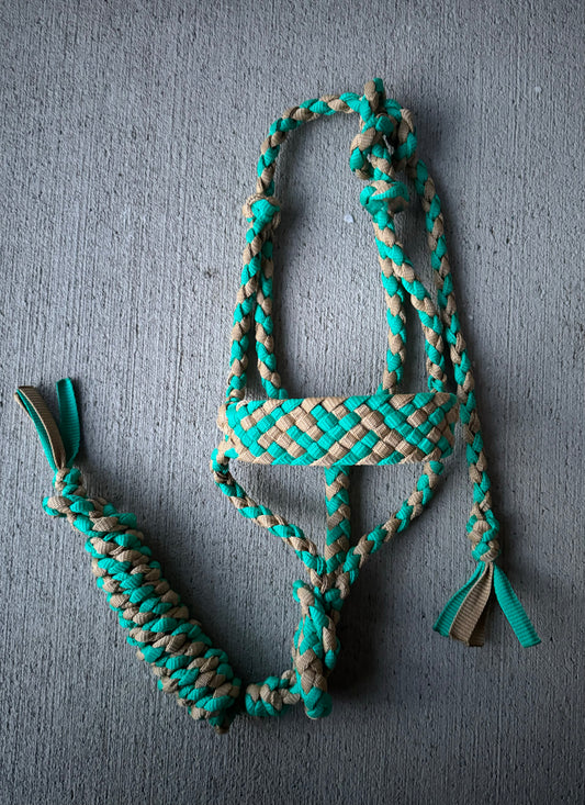 Turquoise/Gold Muletape Halter