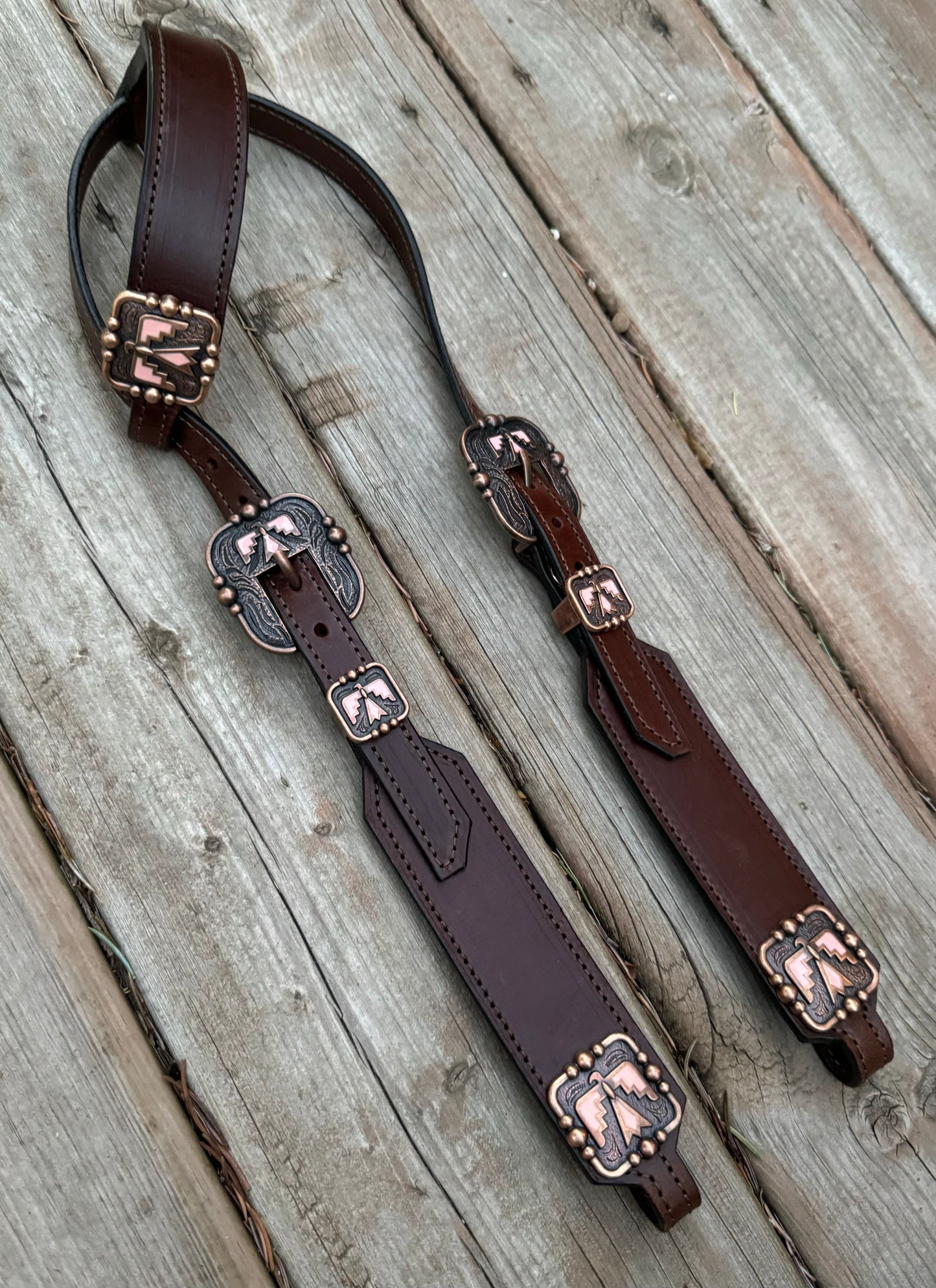 Pink Thunderbird Short Cheek Headstall