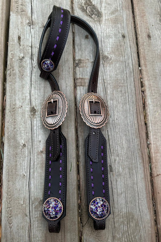 “Purple Grape” Short Cheek Headstall