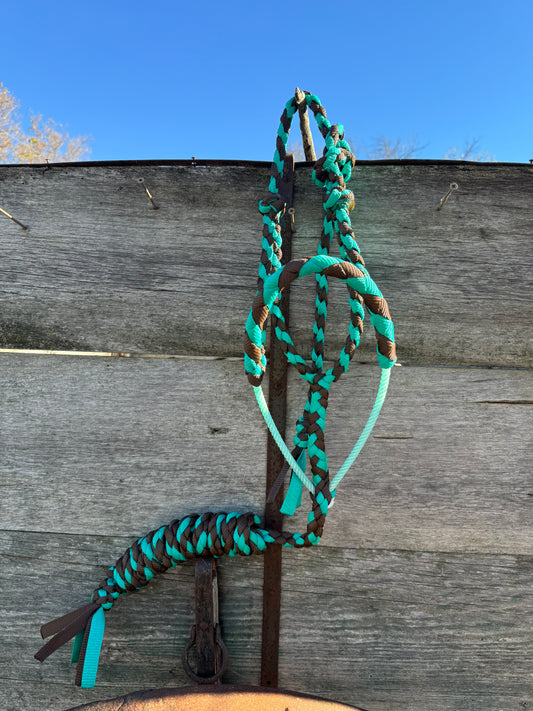 Teal & Brown Lariat Halter