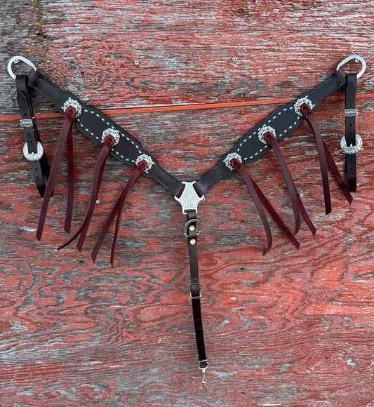 Ice Blue Buckstitch Breastcollar