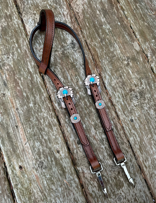 Turquoise Flower Quick Change Headstall