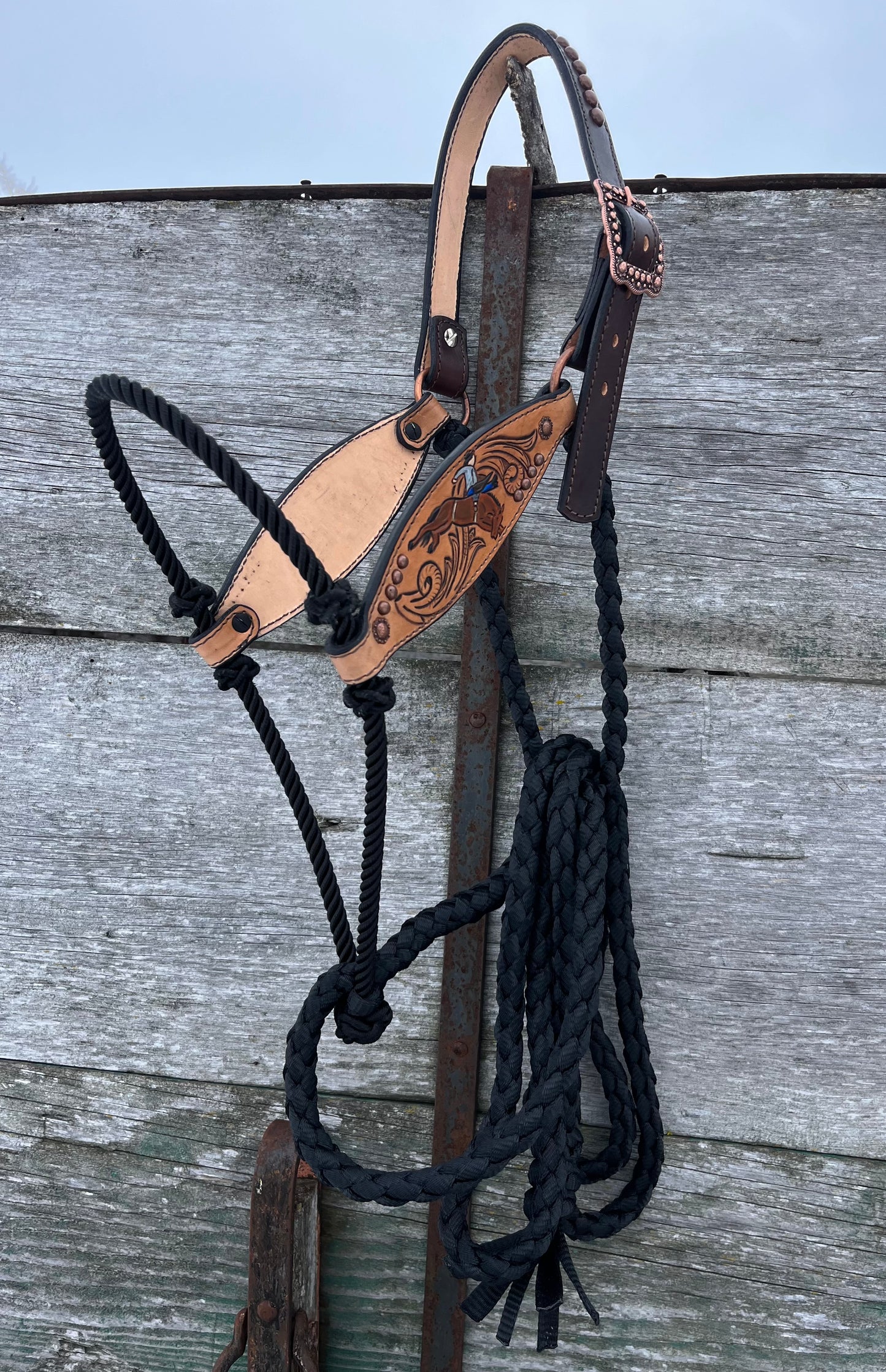 Bronc Tooled Hybrid Halter